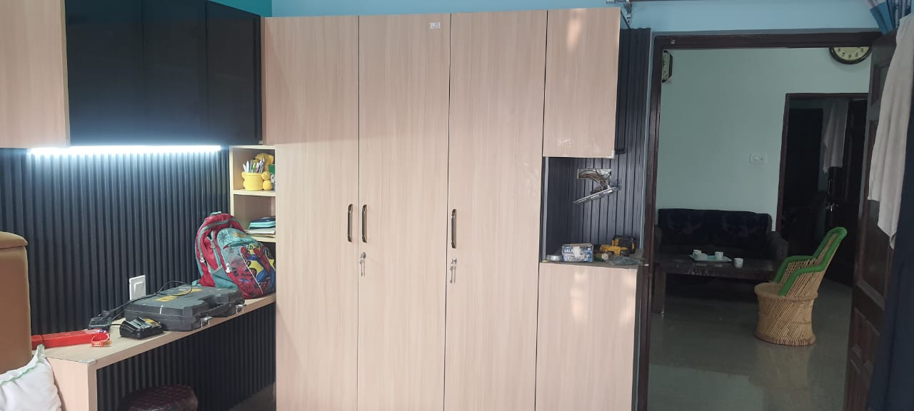 Beige Wardrobe with Study Nook